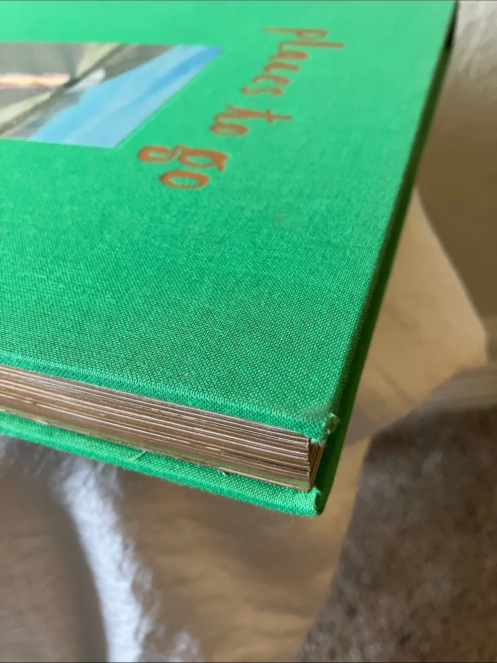 kate spade: Green “Places to Go People to See” Table Book- gold foil